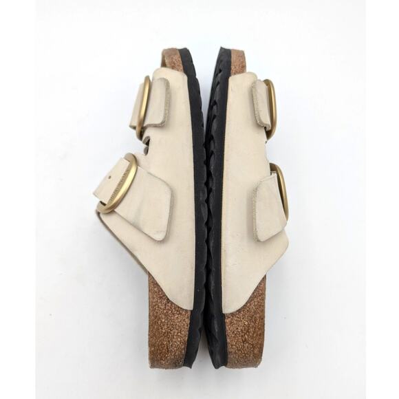 Birkenstock Arizona Big Buckle Ecru Sandal Unisex Cream Size USW10/M8 EU41 - Picture 5 of 14